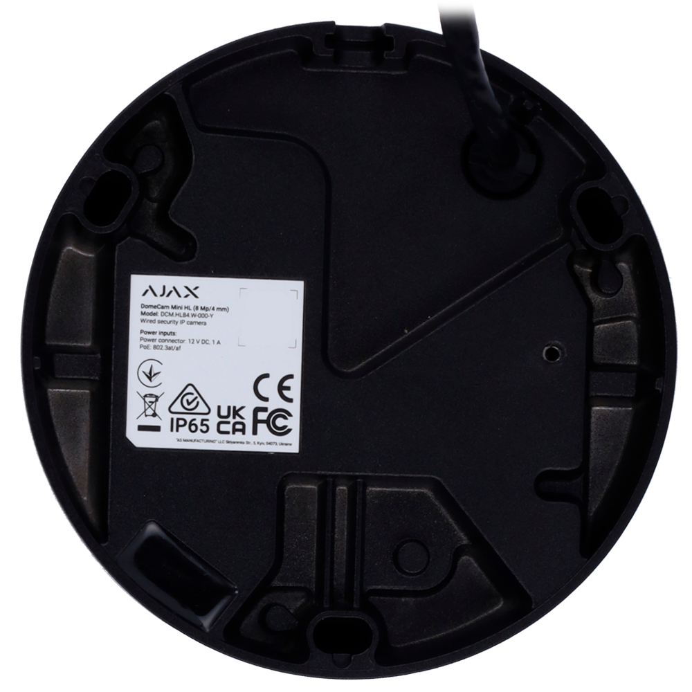 Ajax Cámara IP 8 Megapixel AJ-DOMECAM-MINI-8-0400-HL-B negro