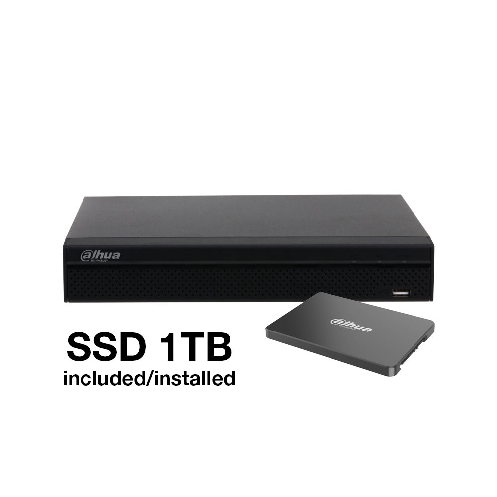 Dahua NVR IP de 4 canales con PoE y SSD de 960 DHI-NVR4104HS-P-4KS3-1×960G/SSD