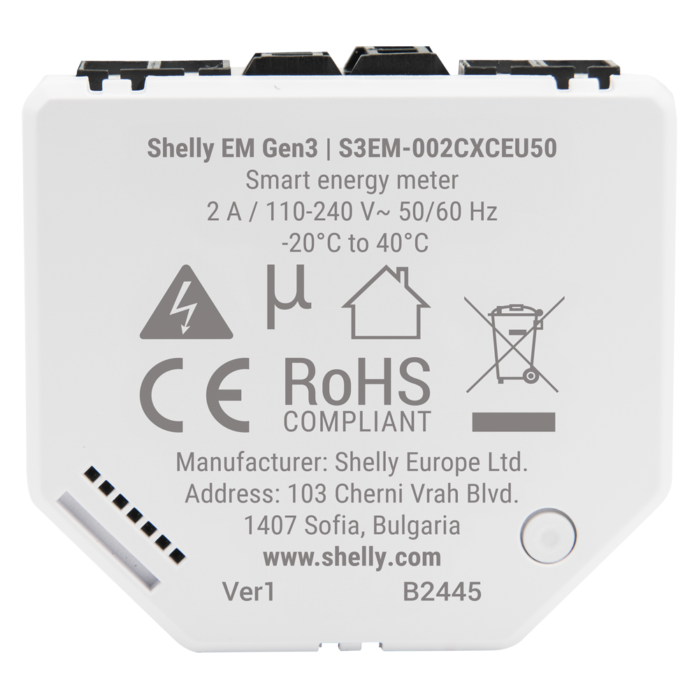 Shelly EM Gen3 + 50A SH-EM-GEN3-50A