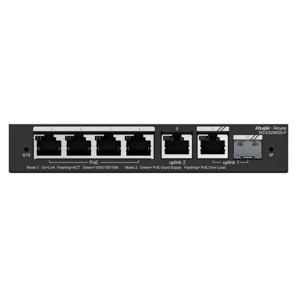 Reyee Ruijie Cloud Managed L2 PoE Switch RG-ES206GS-P