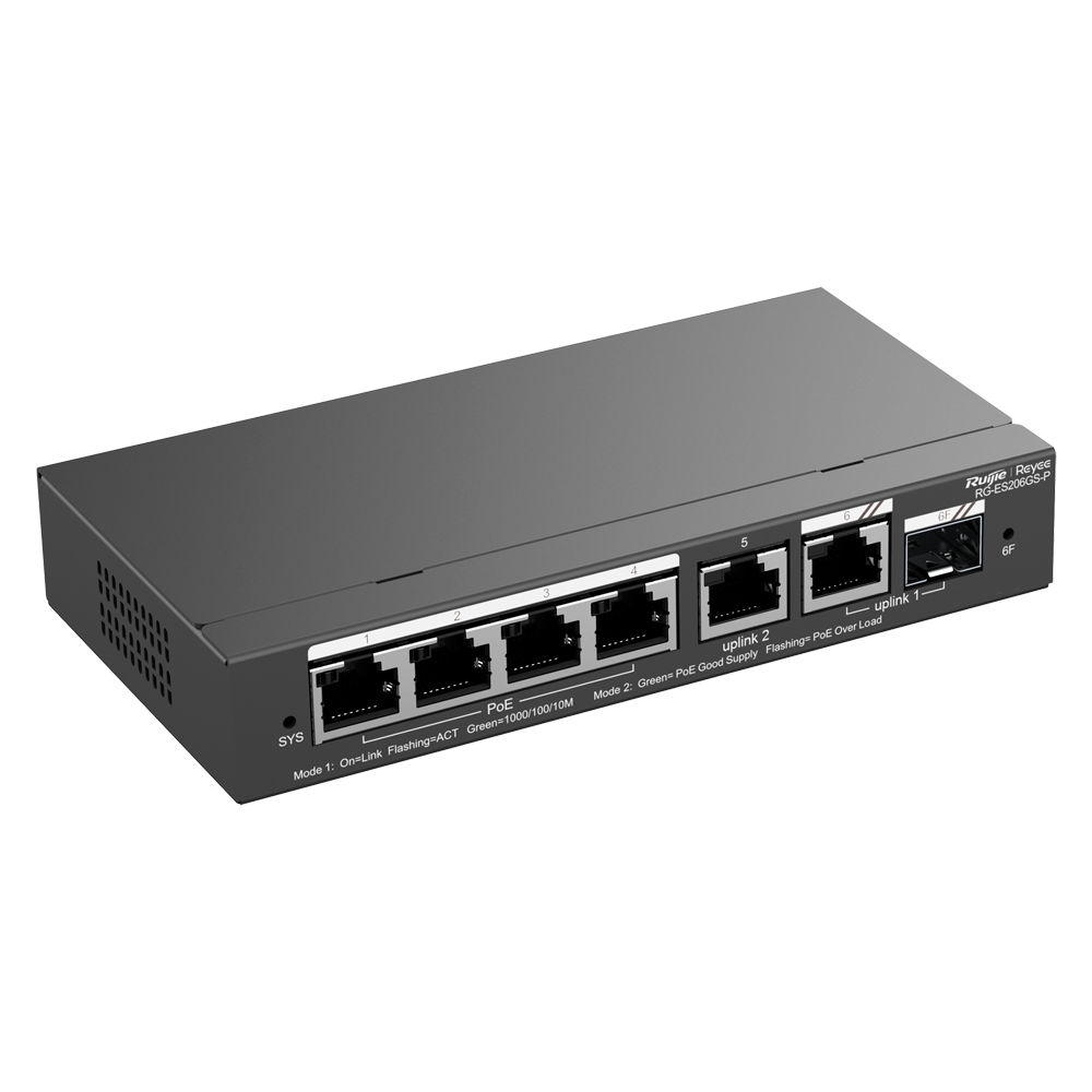 Reyee Ruijie Cloud Managed L2 PoE Switch RG-ES206GS-P