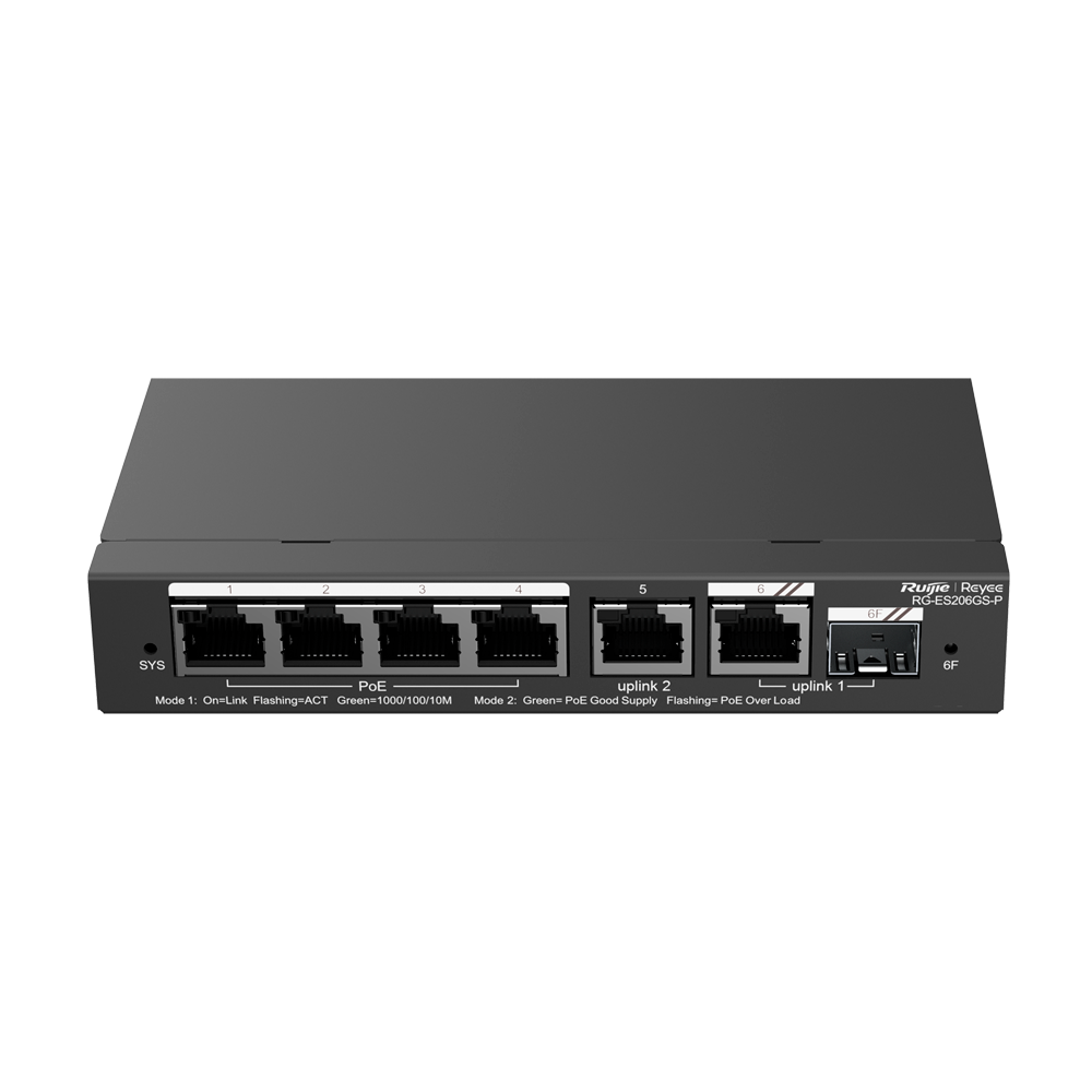 Reyee Ruijie Cloud Managed L2 PoE Switch RG-ES206GS-P