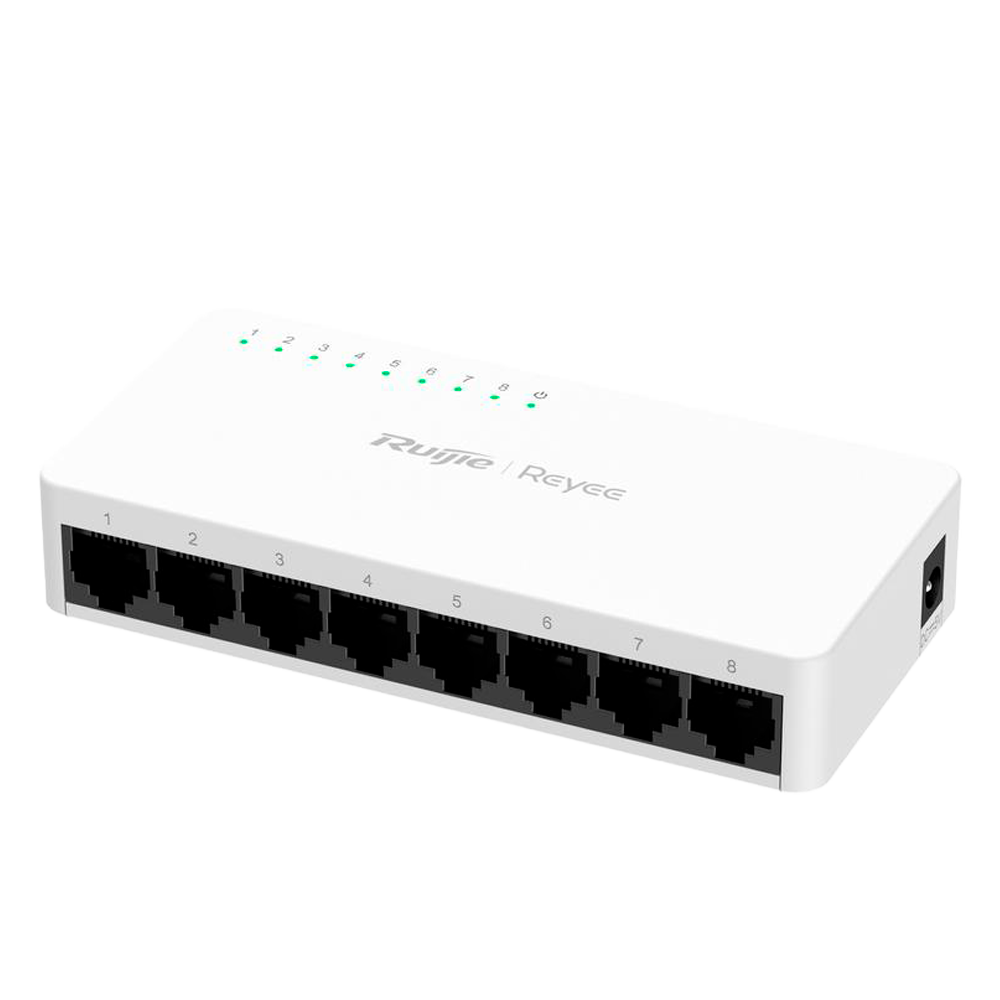 Switch de Sobremesa 8 Puertos RJ45 10/100/1000 Mbps Carcasa Plástico - Reyee