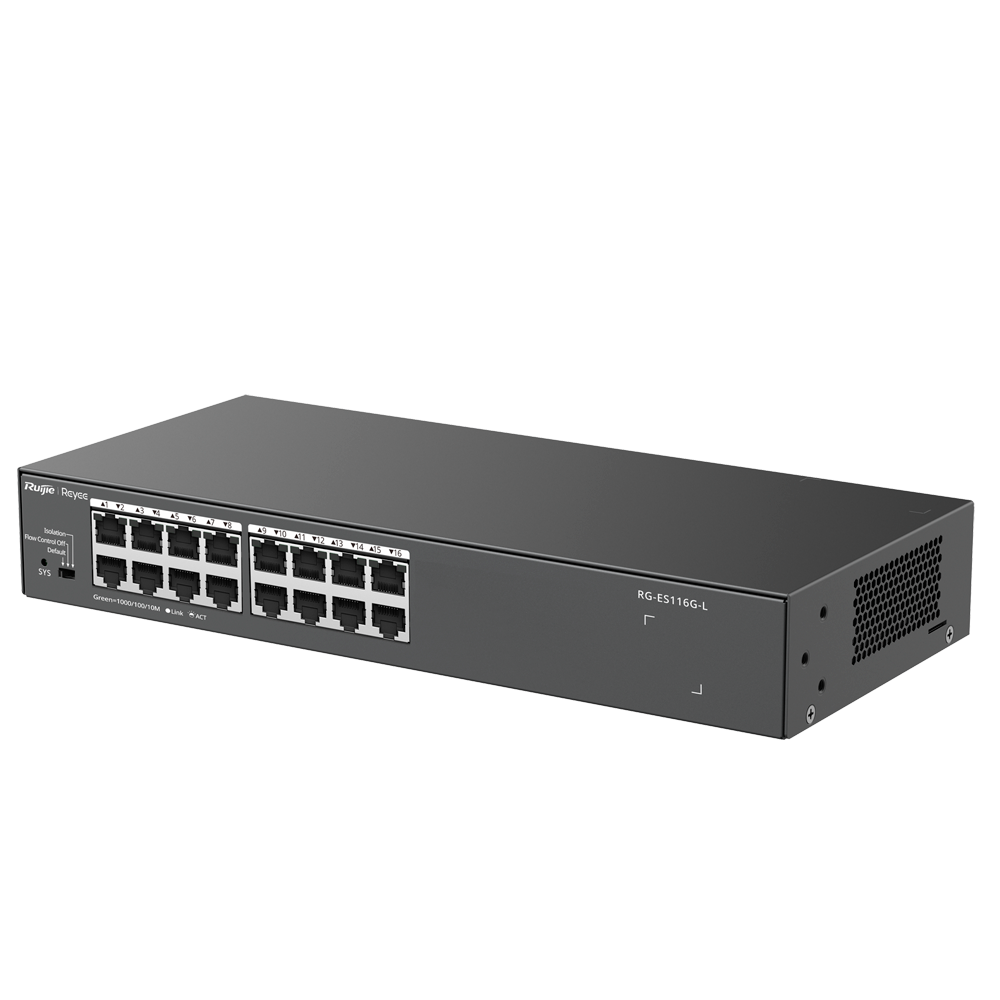 Switch Sobremesa Enrackable 16 Puertos RJ45 Carcasa de Metal - Reyee