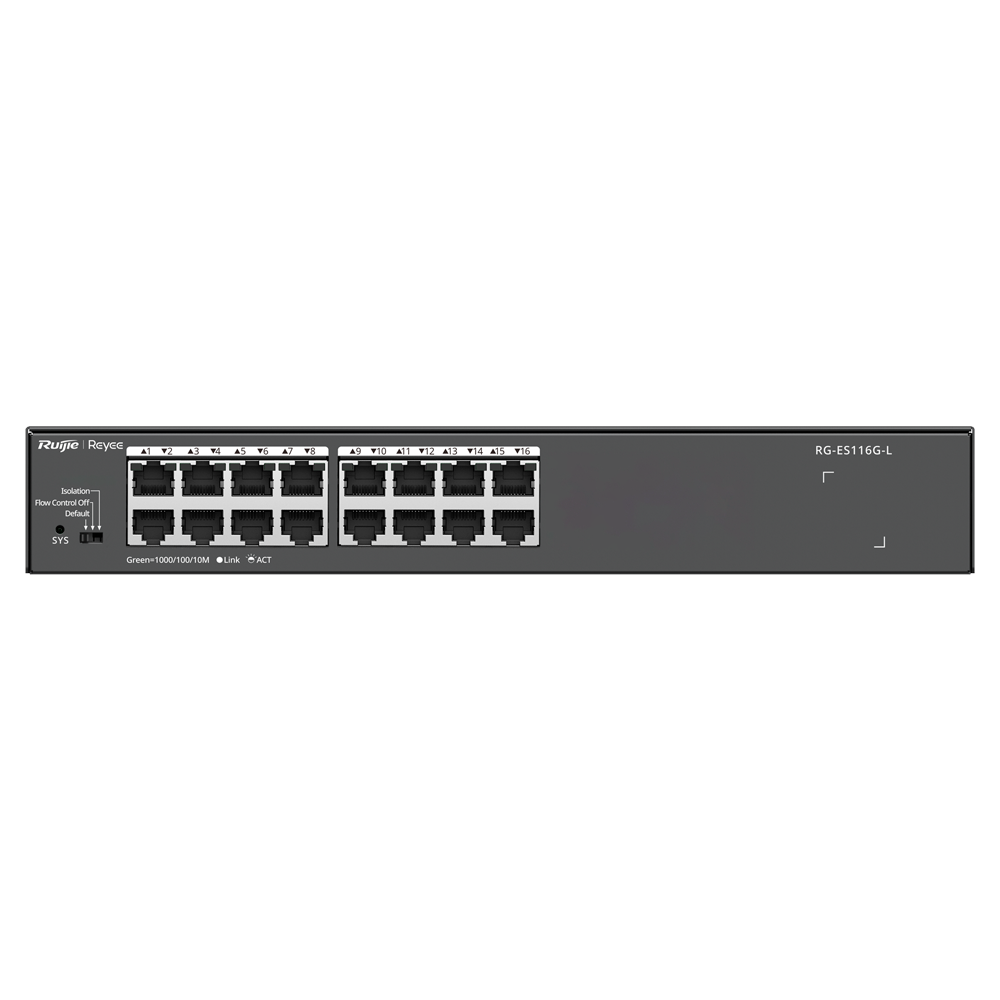 Switch Sobremesa Enrackable 16 Puertos RJ45 Carcasa de Metal - Reyee