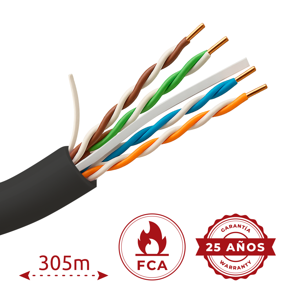 Cat6 UTP CCA Cable Black Outdoor 305 M
