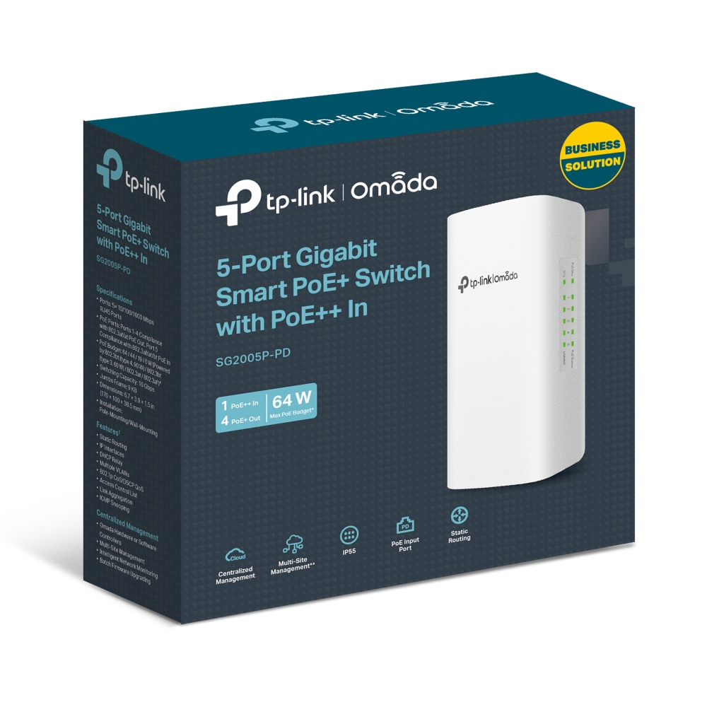 TP-Link Omada Smart 5-портовий Gigabit зовнішній комутатор з 1 SG2005P-PD
