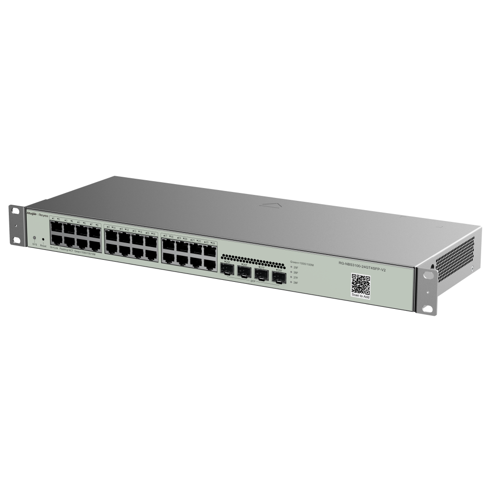 Reyee Switch Cloud Gestionable Capa 2 24 puertos RJ45 Gigabit + 4 SFP Gigabit