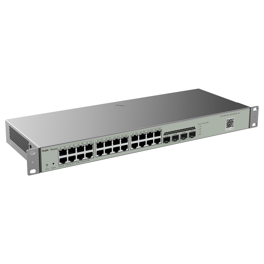 Reyee Switch Cloud Gestionable Capa 2 24 puertos RJ45 Gigabit + 4 SFP Gigabit